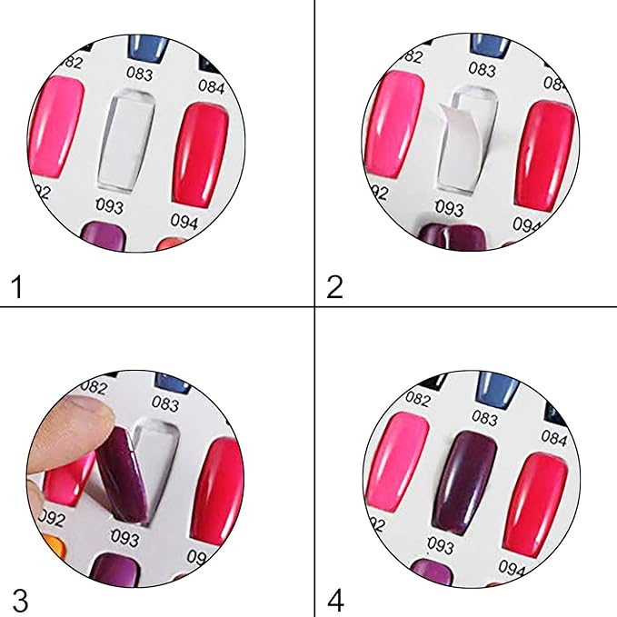 Noverlife 780PCS Nail Art False Tips Double-Sided Sponge Glue Adhesive Tape, Pre-Cut Self-Adhesive Foam Strips Fixing Sticker for Nail Design Gel Polish Color Display Card Book