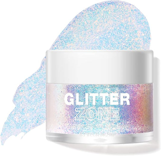 Biodegradable Holographic Body Glitter Gel, Cosmetic-Grade, Long-Lasting Glitter for Face,Body and Hair, Perfect for Festivals and Parties