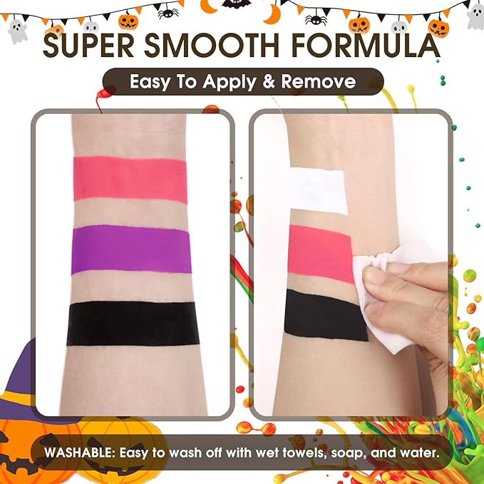 BOBISUKA Pink Face Body Paint Liquid Texture Washable Non Toxic Facepaint Fast Drying Foundation Makeup for Halloween Clown Cosplay SFX Costume Party Large Capacity(130ml)