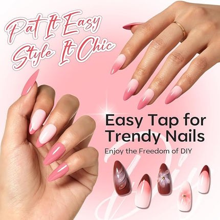 modelones Pat Paint Gel Nail Polish, 2 Colors Soak Off UV Patting Gel Polish Pigmented Colors for Ombre & Gradient & Blush Blooming & French Tip Nail Art, Pink Blaze