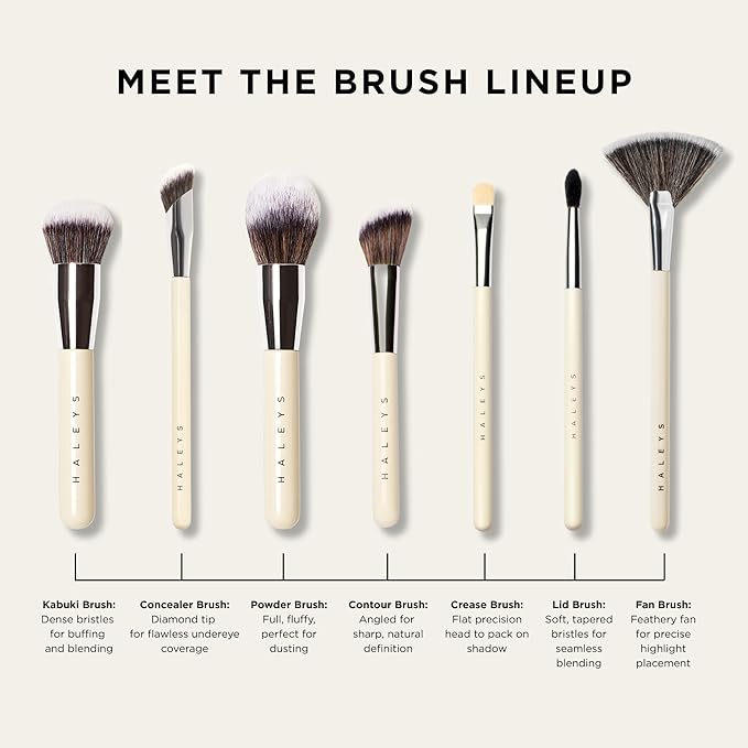 HALEYS Retractable Face Brush, VEGAN Dense, Angled Bristles & Adjustable Sleeve, Portable Makeup Brush for Quick, Easy Streak-Free Blending of Liquids, Creams, Powders, Travel-friendly Mess-Free Cap