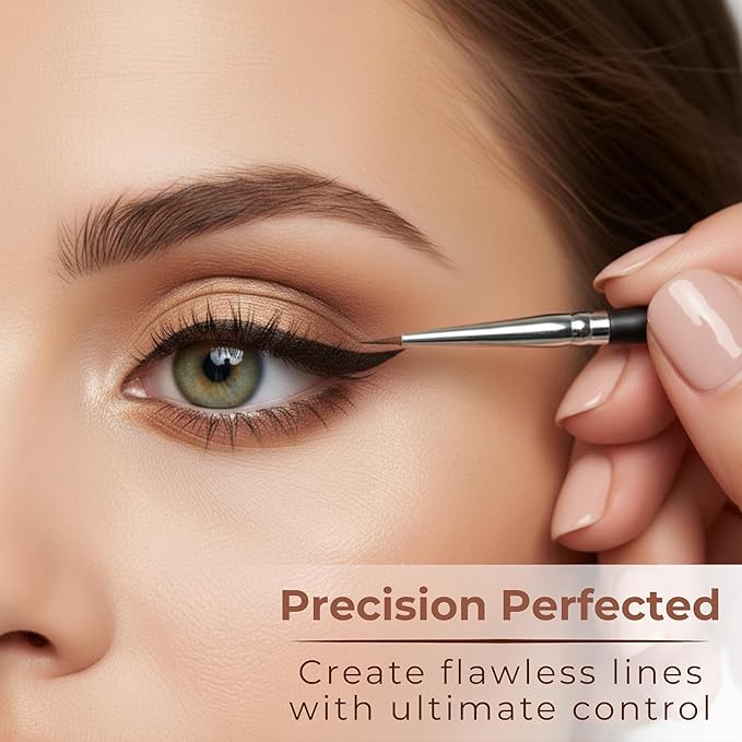 Pointed Eyeliner Brush - Ultra Fine Premium Synthetic Vegan Bristles - Precision Gel Eye Liner Brush for Makeup Artist-Quality Results, Cruelty Free by Mommy Makeup