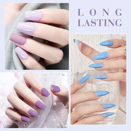 CANNI Purple Gel Nail Polish Set – 6 Colors (Lavender, Ice Blue, Lilac, Baby Blue, Light Purple), 9ML Soak Off UV LED Gel Nail Kit for DIY Nail Art & Home Salon