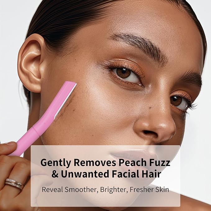 Dermaplane Razor for Women Face, Precision Face Razors for Women, Dermaplaning Tool, Eyebrow Razor, Skin-friendly Microblades with Protective Cap