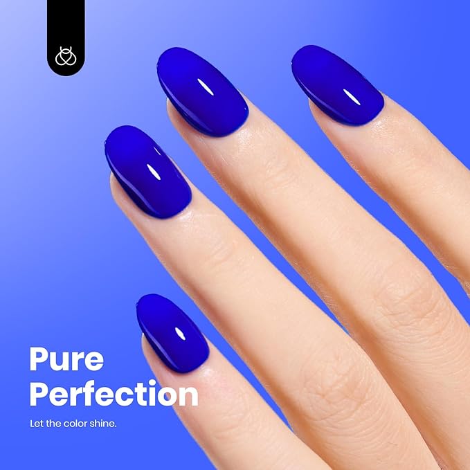 Beetles Dark Blue Gel Nail Polish – 15ml Full Size Royal Blue Hema Free Gel Polish Nail Art Manicure Salon DIY Colorful Bottle Gift for Women