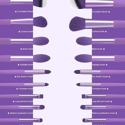 Makeup Brushes 22 Pcs Makeup Kit,Foundation Brush Eyeshadow Brush Make up Brushes Set (Purple, 22 Piece Set)