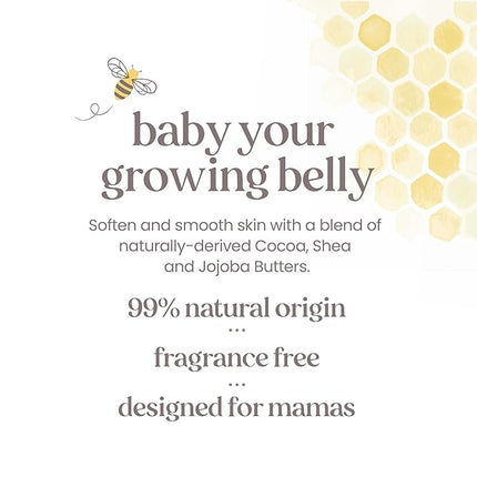 Burt's Bees Mama Belly Butter Stretch Mark Cream for Pregnancy Massages Body & Reduces Scar Appearance, Prenatal & Postnatal Tummy Skin Care, Shea Butter & Vitamin E Rich Formula, 6.5 Oz Tub