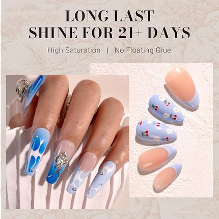 MelodySusie 15ML Gel Nail Polish,Blue Macaron Color Nails Soak Off UV LED Light Blue Gel Polish Gift for Women Nail Art Manicure Salon DIY Nail Design Decoration at Home-253-A2103