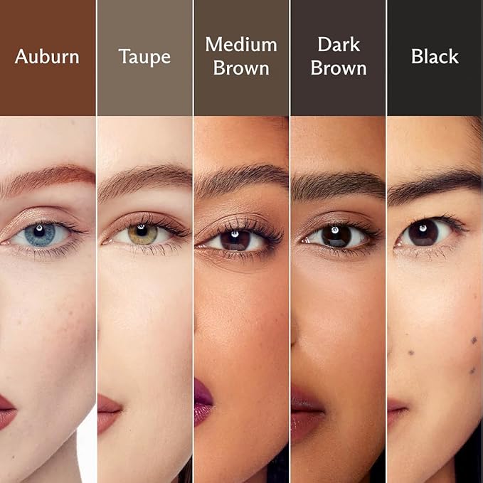 3-in-1 Brow Pencil - Vegan, Smudge-Proof, with Spoolie Brush and Clear Gel - Best Eyebrow Pencil for Fluffing, Filling, and Setting Brows, Taupe