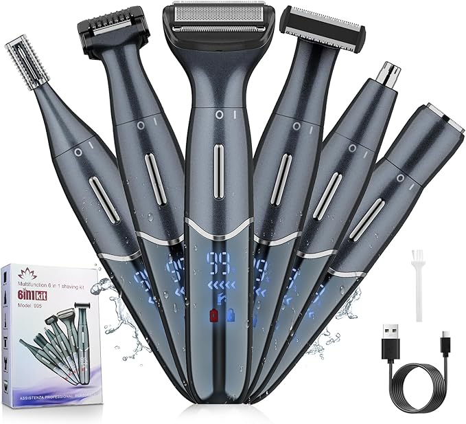 Manscape Ball Trimmer for Men,Body& Pubic Hair Trimmer and Groin Hair Shaver for Women & Men Pubic Hair, Private Area, Legs, Eyebrow,Face, Nose, Eyebrow, Body Hair Removal IPX5 Waterproof LED Display