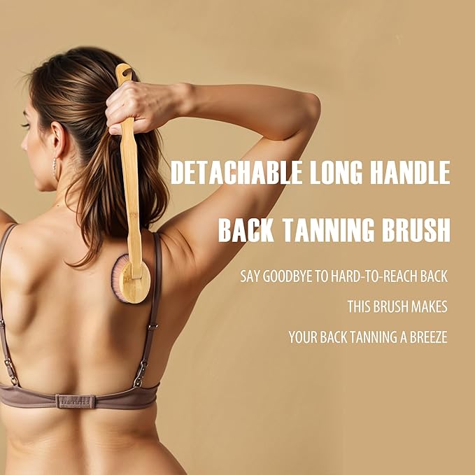 Self Tanner Brush Body Self Tanning Brush for Self Tan Makeup Brush Kabuki Self Tanner Back Applicator Brushes Face Self Tanning Blending Brushes Leg Makeup Brush for Self Tanner Applicator Set 2