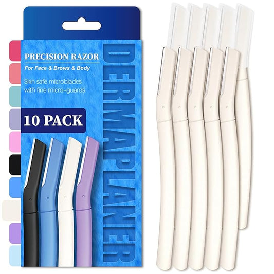 Precision Dermaplane Razor, Face Razors for Women and Men, Eyebrow Razor, Dermaplaning Tool, Peach Fuzz Remover, Skin-friendly Microblades with Protective Cap