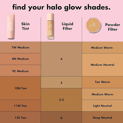 e.l.f. Halo Glow Skin Tint SPF 50, Tinted Moisturizer For Light, Buildable Coverage, Creates A Natural Glow, Vegan & Cruelty-Free, 8 Medium Neutral