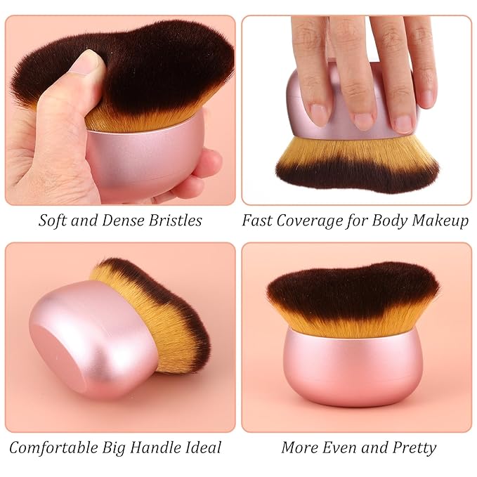 Extra Large Body Makeup Brush for Self Tanner 76 mm Wide-headed Kabuki Brushes Oval Face Back Makeup Brush Provides More Even Pretty Application Wet Dry Use