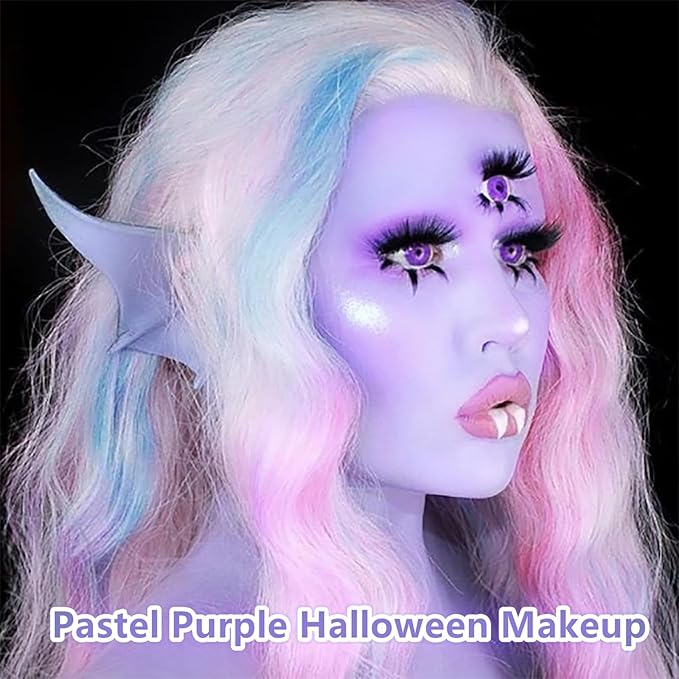 Go Ho Cream-Blendable Pastel Purple Face Paint Stick (1.06 Oz),Full-coverage Light Purple Body Paint Stick for Adults Children Halloween Cosplay SFX Ursula Makeup,Waterproof