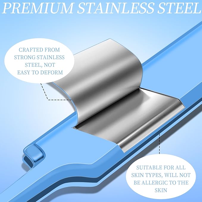 Teenitor 7 Pcs Professional Blackhead Remover Tweezers and Pimple Popper Tool Kit, Tweezers for Women Facial Hair, Blackhead Extractor, Pimple Extractor, Light Blue