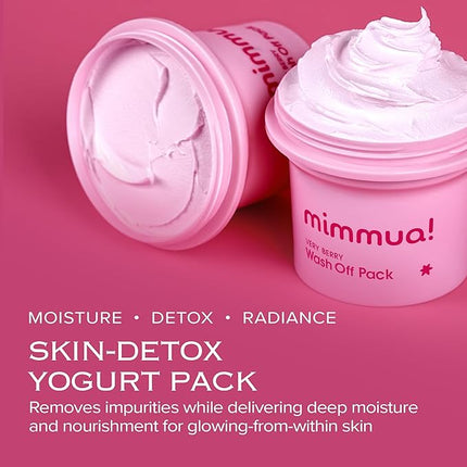 Very Berry Wash Off Pack | Korean Sauna Face Mask | Berry Complex + Fermented Ingredients for Skin Barrier | Instant Glow Up Effect | Whipped Cream Pack for Textured, Dry Skin 3.38 FL OZ