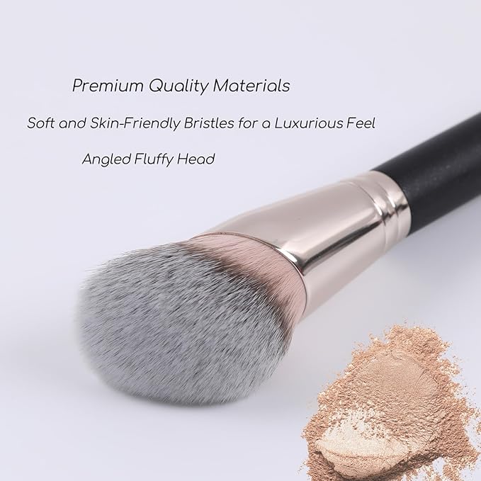 ENERGY Contour Foundation Brush Angled Powder Makeup Brush for Liquid Cream Powder Blush Bronzer Blending Buffing Vegan Synthetic Face Brush