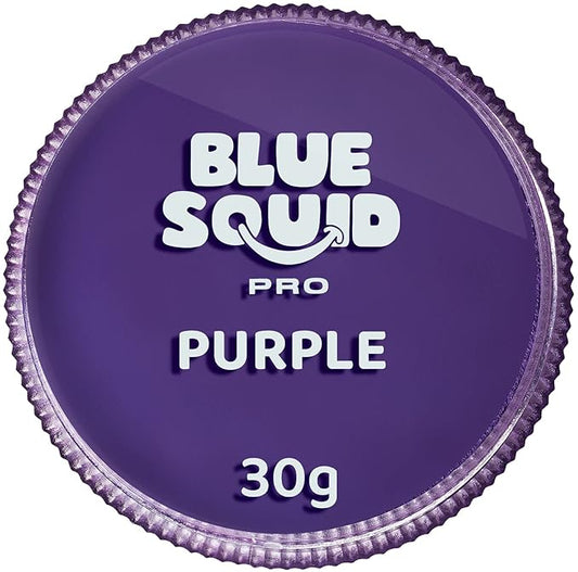 Blue Squid PRO Face Paint - Professional Water Based Single Cake Facepaint & Body Paints - SFX Makeup, Kids Adults Face Painting for Costume, Halloween, Cosplay - Classic Purple 30g / 1oz