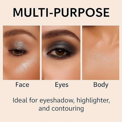 K'APEINE Black Eyeshadow Palette, 15 Colors Smokey Eye Shadow Palette Gothic Smokey Eyeshadow Palette Silver Eye Makeup Kit Matte & Shimmer Dark Shades Matte for Goth Makeup No Fading, Long Lasting