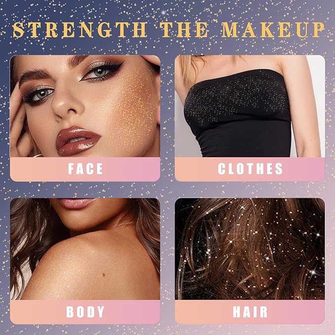 Body Glitter Spray, Glitter Spray for Hair, Body & Clothes | Quick-Drying, Long-Lasting Sparkle | Perfect for Festivals, Christmas, Parties & Cosplay- 1 Pack (Gold, 120ml)