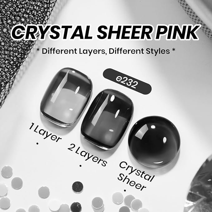 Beetles Black Jelly Gel Nail Polish - 15ML Sheer Black Gel Polish Neutral Jelly Translucent Effect Soak Off UV French Nail Art DIY Home Manicure Gift for Women