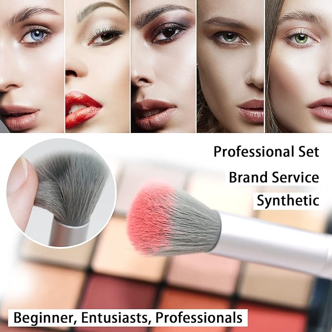 ZOREYA Makeup Brushes - 15 Pcs Premium Bamboo Charcoal Infused Bristles Makeup Brush Set, Foundation Concealers Eye Shadows Make Up Brush,Eyeliner Brushes(White)