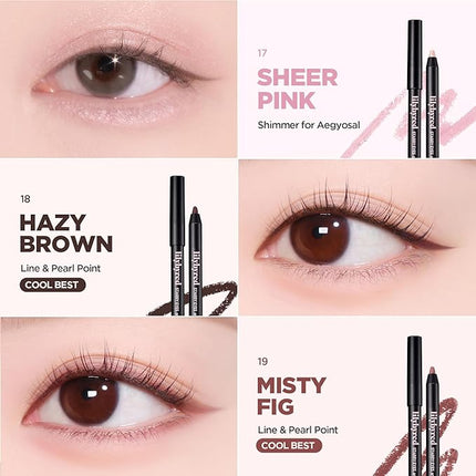 lilybyred Starry Eyes Am9 to Pm9 Gel Eyeliner | Korean Gel Eyeliner, Intense Color Payoff, Creamy Formula, Easy Blending, Built-in Sharpener, Smudge-Proof, Long-Lasting, 0.017 oz. (17 Sheer Pink)