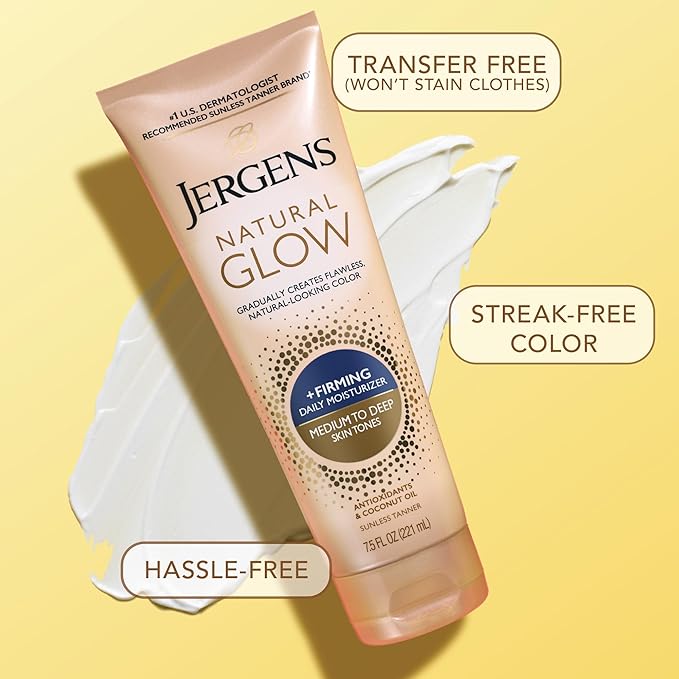 Jergens Natural Glow + Firming Daily Moisturizer Medium to Tan Skin Tones 7.5oz