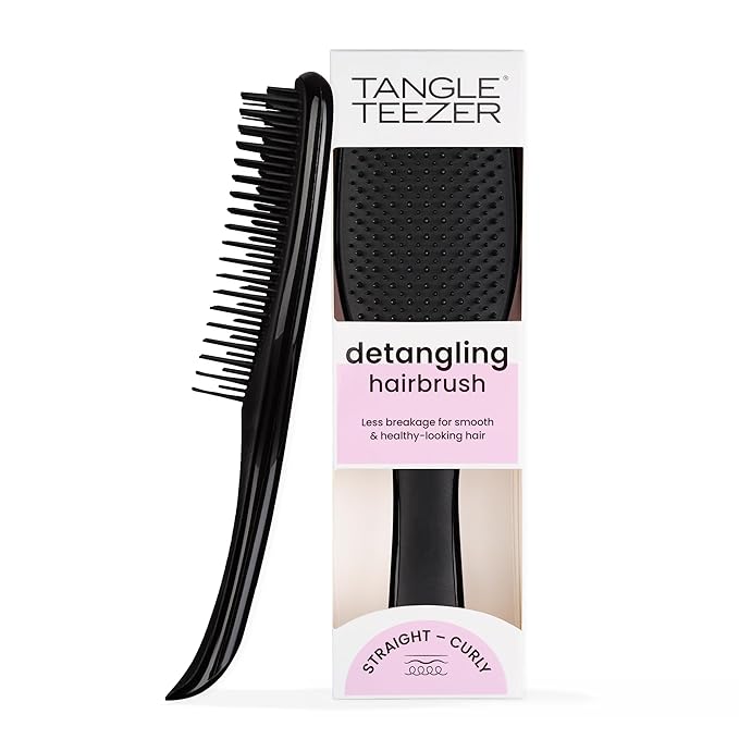 Tangle Teezer Ultimate Detangler Brush for Wet & Dry Hair, Eliminates Knots & Reduces Breakage for All Hair Types, Liquorice Black