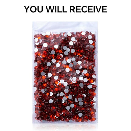 1440Pcs Orange Crystal Rhinestones,Glass Flatback Rhinestones Gemstones for Nail Face Makeup Art Crafts Clothes Decoration - (SS16,4.0mm,Orange)