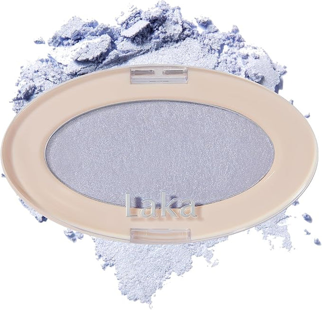 Laka Dream Beam Highlighter, 2.8g/0.09oz, Hydrating Powderwith Hyaluronic Acid & Chamomile for Radiant, Long-Lasting Glow, Glass Skin, K-Beauty (#03 Water Beam)