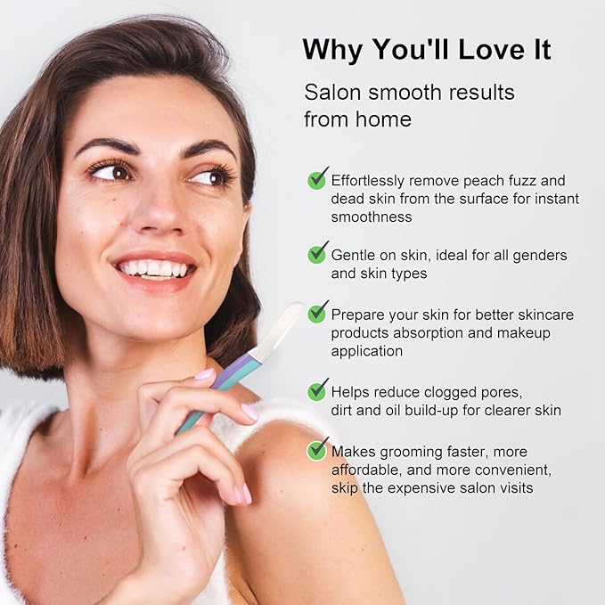 Dermaplane Razor for Women Face - Facial Razor for Women - Eyebrow & Face Razors, Exfoliating Microblades, Peach Fuzz Remover, Dermaplaning & Skin Care Tool, Travel Essentials, (12 pcs, Wisteria)