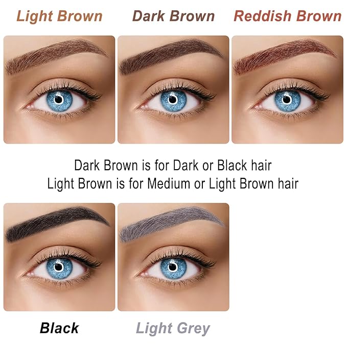 Microblading Eyebrow Pen, Waterproof Gray Eyebrow Pencils for Older Women Soft Hair Like Natural Liquid Eye brow Pen, Four Forks Tip Preciese Brow Contouring Filler Pencil that Looks Like Hair, Grey