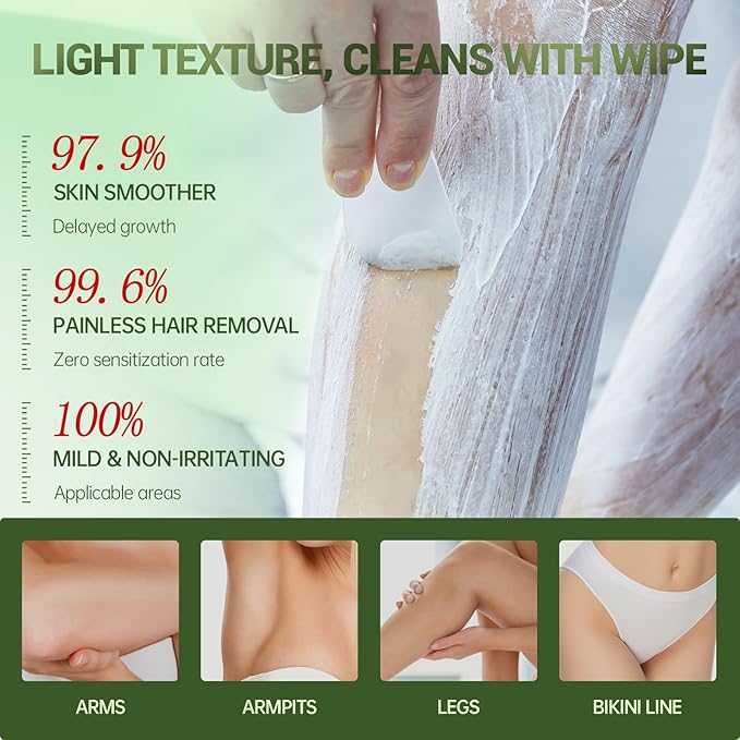 Hair Removal Cream For Women - Painless Body Hair Remover Sensitive Skin Hair Removal For Back Legs Fast And Gentle 6.76 Fl Oz