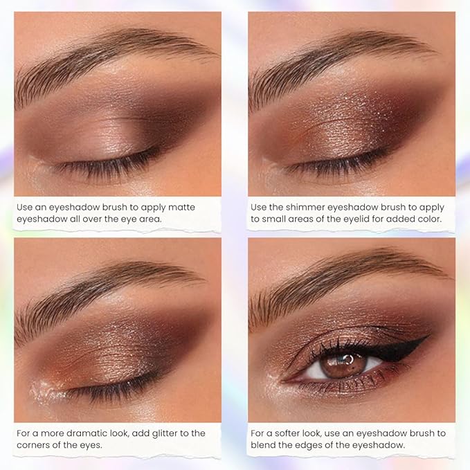 Kaely 8 Colors Cream Eyeshadow Contour Highlighter Palette Makeup, Nude Rose Pink Chocolate Coffee Beige Brown Matte Shimmer Glitter Highly Pigmented Eye Shadow Palette for Older Women Waterproof