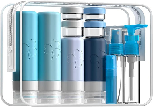 23 Pack Travel Bottles for Toiletries, TSA Approved Travel Shampoo Bottles, Silicone Travel Containers for Toiletries, Leak Proof Refillable Travel Essentials for Liquids Shampoo and Conditioner