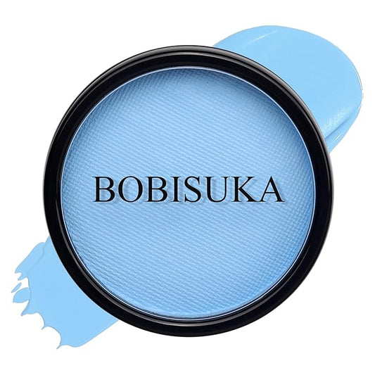 BOBISUKA Light Blue Face Body Paint, Water-Based Face Painting Kit & Body Paints, Kids Adults Facepaint for Halloween Sally Avatar Corpse Bride Smurf SFX Makeup, Costume Cosplay Party Theater & Stage