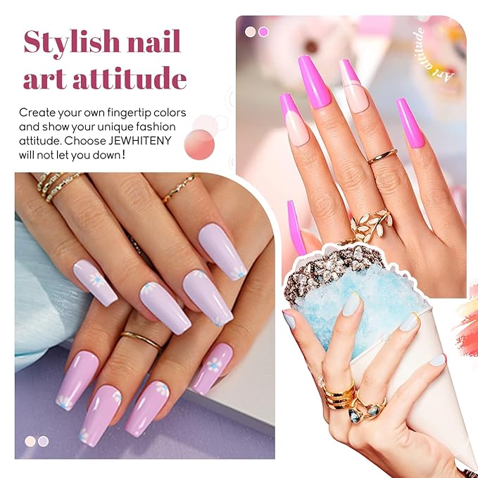 JEWHITENY 45PCS Gel Nail Polish Kit with U V Light LED Nail Lamp 40 Colors Set Manicure Nail Gel Kit