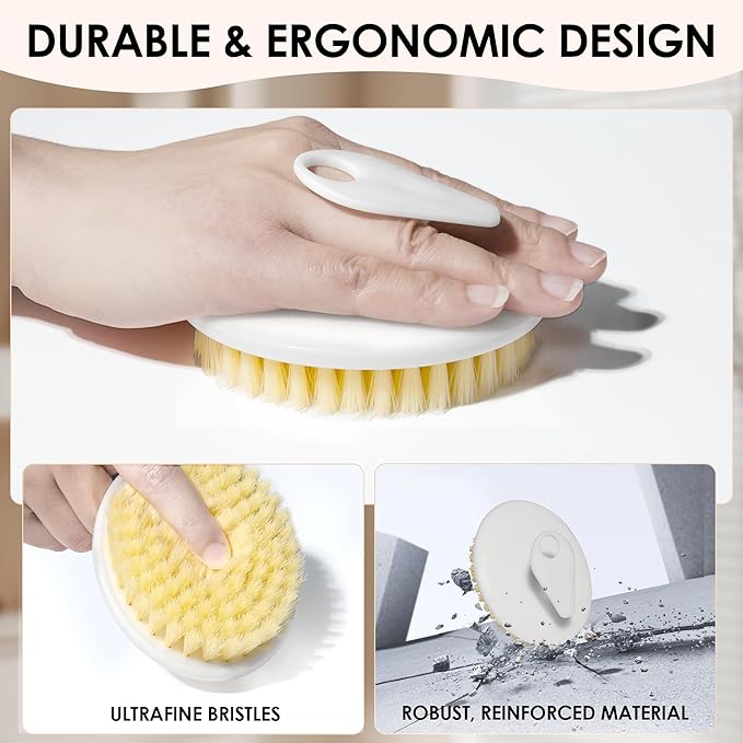 INNERNEED PP Shower Brush Body Exfoliating Scrubber, for Deep Clean Body Wash, Cellulite Treatment, Lymphatic Drainage and Blood Circulation Improvement (Pack of 4)