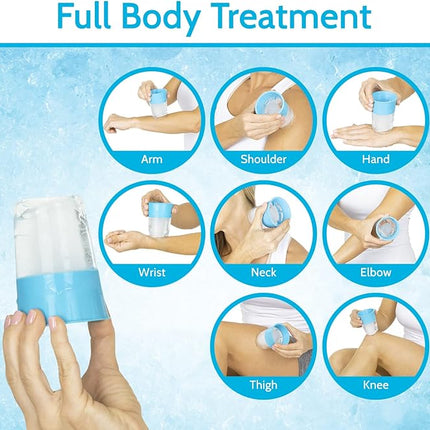 Arctic Flex Ice Cups & Roller - Portable Face Icing Tool, Silicone Massager for Skin Care, Reduces Puffiness & Enhances Beauty