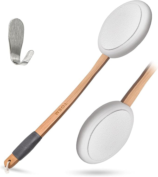 Toem® Lotion Applicator | Tea Tree Oil, Body Wash, Shower Gel, Tanning Lotion, Aloe Vera, Back Acne Solution, Self Applicator Pad | Includes 1 Back Lotion Applicator & 1 Hook (1 Pad)