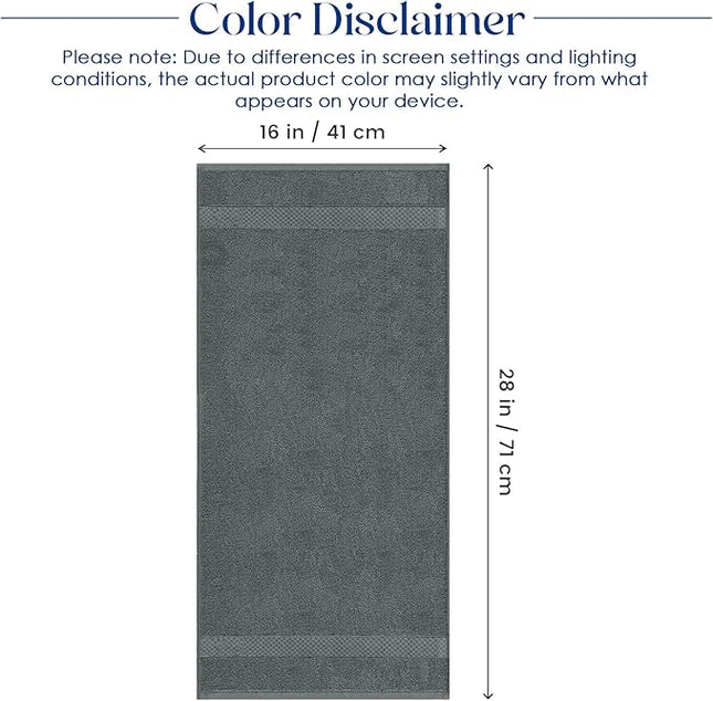 DAN RIVER 6-Pack Premium Hand Towels (16x28 Inches) - 100% Cotton, Ultra Soft, Lightweight, Highly Absorbent Towels for Bathroom, Spa, Gym, Salon, Hotel, and Travel – Gray