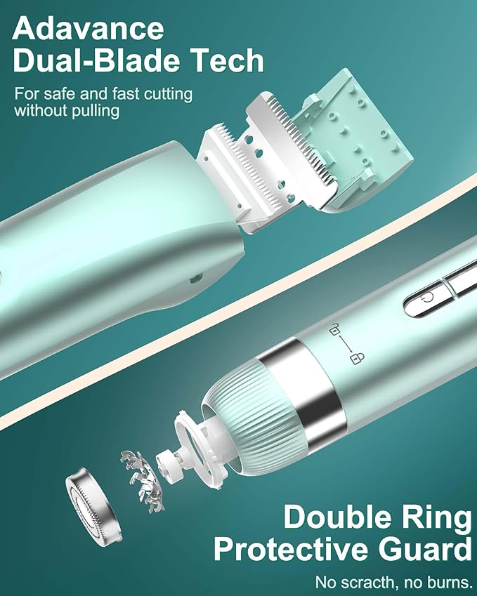 Electri Razors for Women, 2 in 1 Bikini Trimmer for Women Painless Bikini Shaver for Bikini, Underarm, Legs, Arms Waterproof, USB Rechargeable Facial Hair Trimmer