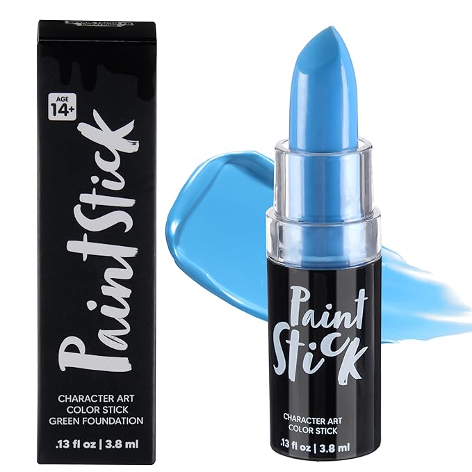 Spooktacular Creations Halloween Face Body Paint Lipstick for Adult, Clown SFX Foundation Cream Makeup for Sports Festival or Stage Makeup Cosplay Party Dress Up (0.13 Oz, Blue)