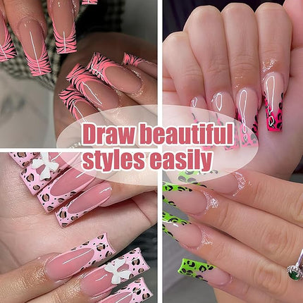 Gorvalin 12 Colors Nail Art Pens, 3D Quick Dry Nail Point Graffiti Dotting Liner Pen Sets Nail Art Painted Pen Drawing Nail Design Kit for Nail DIY Decoration Valentine Gift