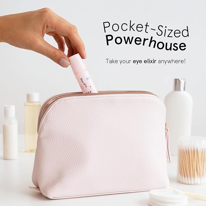 grace & stella Under Eye Brightener Roller - Airplane Travel Essentials - Travel Size Toiletries - Retinol & Caffeine Eye Serum for Puffiness, Dark Circles, Wrinkles - Vegan Skincare (15ml / 0.51floz)