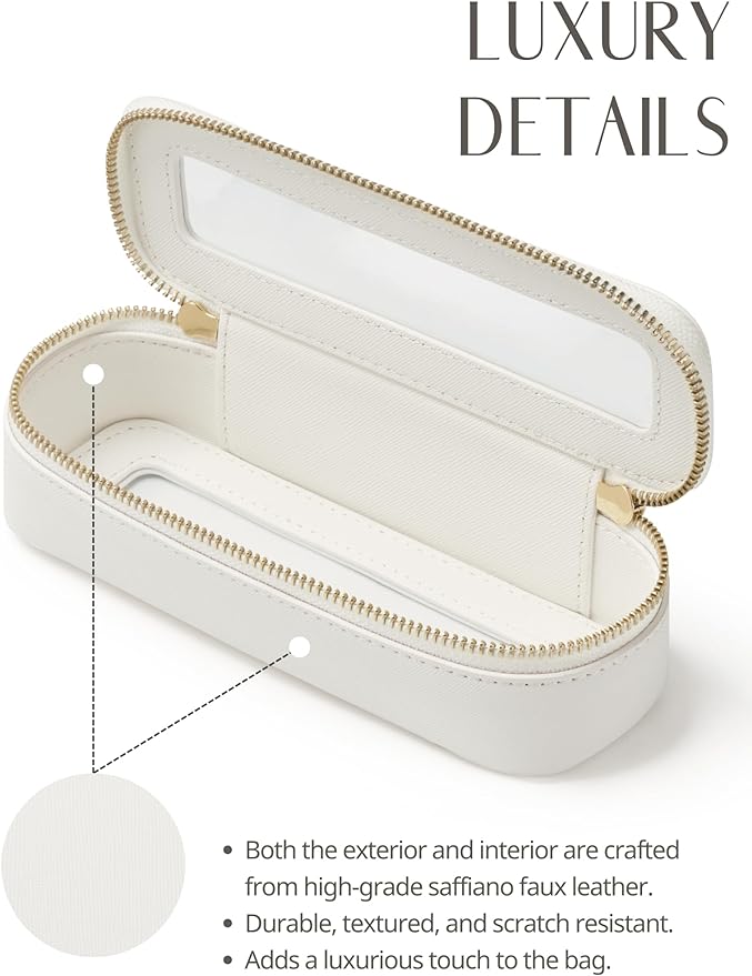 Popvibe Clear Makeup Bag Travel Cosmetic Case Transparent Toiletry Bag with Zipper, Portable Make Up Organizer Traveling Compact Car Bag for Essentials