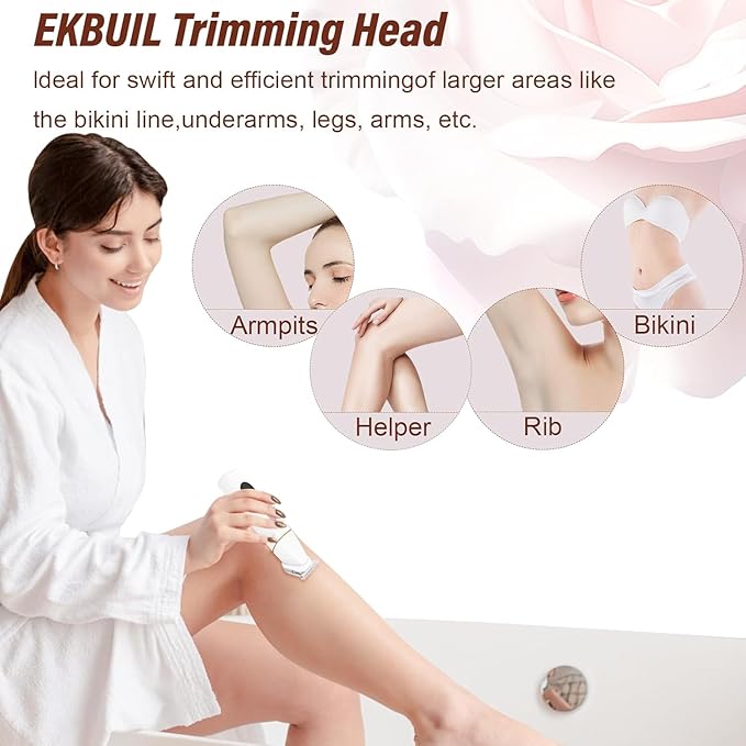 Bikini Trimmer for Women and Men,5-in-1 Wet/Dry Body Hair Trimmer,Gentle Hair Removal Shaver for Full Body Groomer,Electric Razor Shaver with USB Charge Dock-No Nick, No Cut, No Razor Burn,Brown-Gray