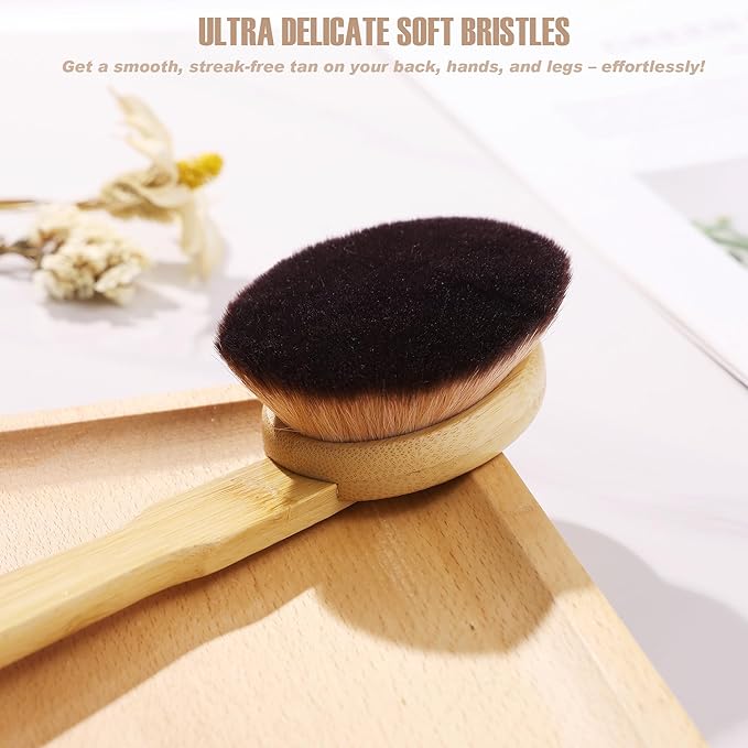 Self Tanner Brush Body Self Tanning Brush for Self Tan Makeup Brush Kabuki Self Tanner Back Applicator Brushes Face Self Tanning Blending Brushes Leg Makeup Brush for Self Tanner Applicator Set 2